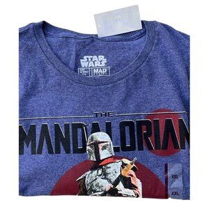 Star Wars The Mandalorian Mens T Shirt Size XL Blue Mad Engine Boba Fett